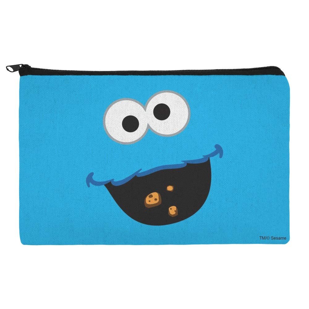 GRAPHICS & MORE Sesame Street Cookie Monster Face Accessories Pencil Pen Bag Organizer Pouch