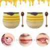 2PCS Bee Lip Balm Honey Pot, Honey & Strawberry Propolis Moisturizing, Hydrating & Prevention Dry and Cracked Lip Scrubs Exfoliator (B) view 1