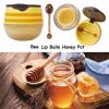 2PCS Bee Lip Balm Honey Pot, Honey & Strawberry Propolis Moisturizing, Hydrating & Prevention Dry and Cracked Lip Scrubs Exfoliator (B) view 2
