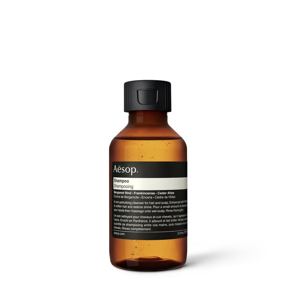 Aesop Travel Shampoo | Soften Hair, Restore Shine | Bergamot Rind, Frankincense, Cedar Atlas | 3.3oz / 100mL