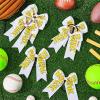 10 Pcs Softball Hair Bows Double Layers Softball Hair Bows with White Ribbon Softball Gifts for Girls Softball Accessories for Cheer Softball Ponytail Holder Scrunchies for Girl Women view 3