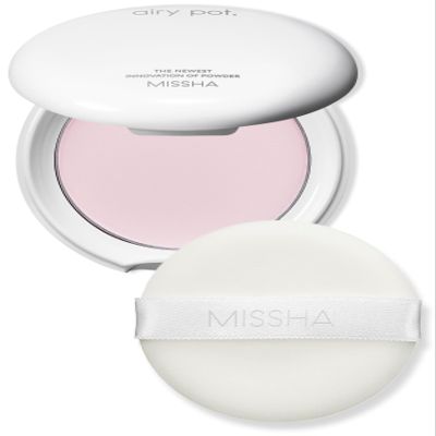 MISSHA Airy Pot Pressed Pink Powder Pact 5g/0.176 oz I Make Up Finishing Setting Powder For a Natural Radiant Finish
