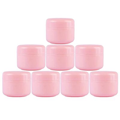 50ml Pink PP Facial Care Cream Bottle Portable Refillable Leakproof Lip Balm Lotion Cream Cosmetic Storage Container Tins (20Pcs)