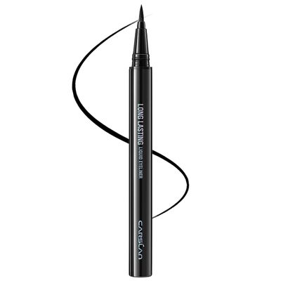 CARSLAN Liquid Eyeliner, Black Eyeliner Liquid Liner, 12H Longlasting Eyeliners, Waterproof & Smudgeproof High Pigmented Eyeliners for Eye Makeup, Black