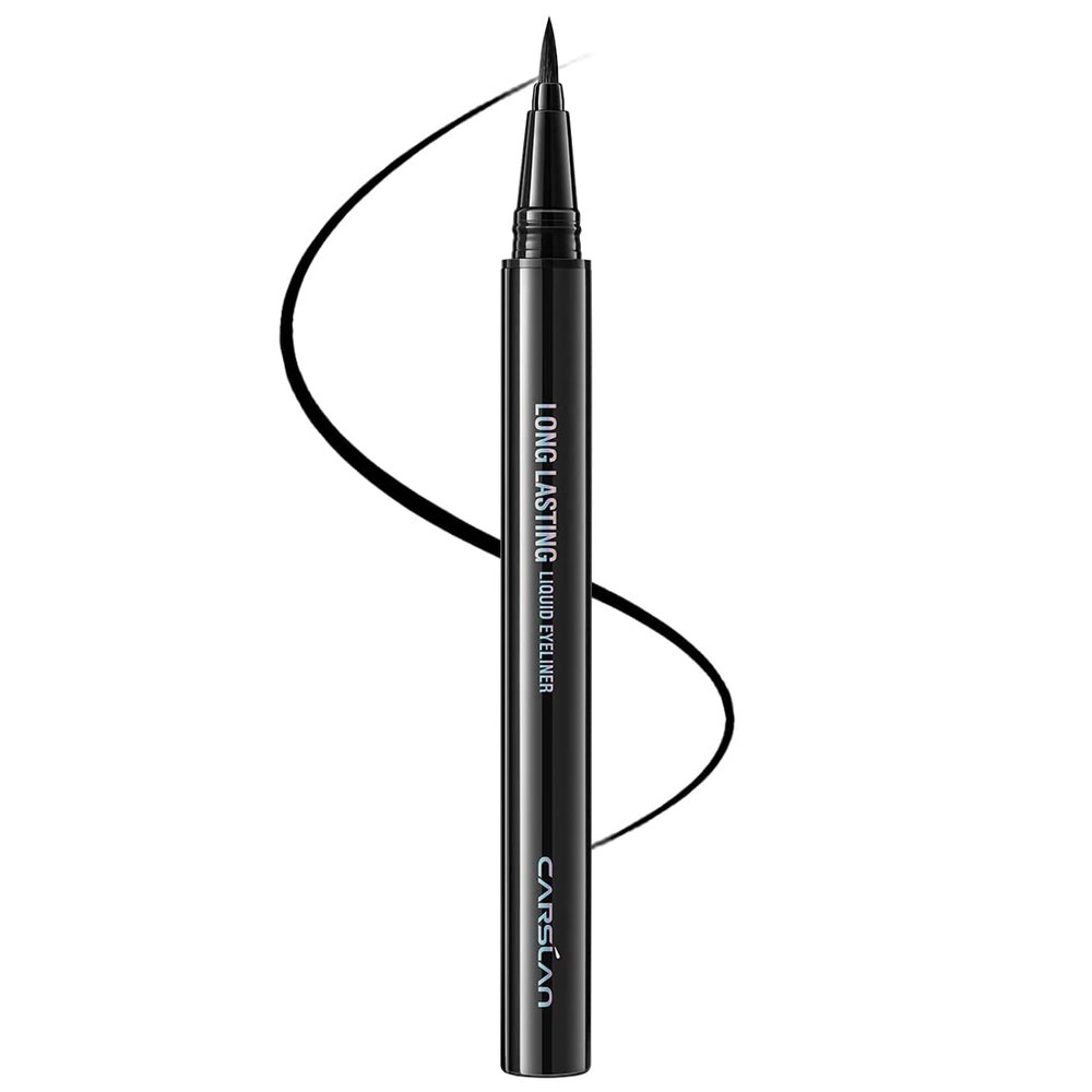 CARSLAN Liquid Eyeliner, Black Eyeliner Liquid Liner, 12H Longlasting Eyeliners, Waterproof & Smudgeproof High Pigmented Eyeliners for Eye Makeup, Black