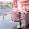BYOOTIQUE Pink Rolling Manicure Table with Storage Rolling Makeup Case with 4 Drawers Handle Foldable Beauty Salon Makeup Station for Nail Teach Makeup Artist Manicurist Hairstylist Barbershop view 2