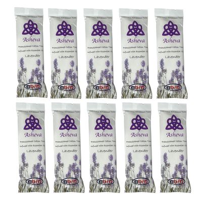 Asheva 8" x 9" Individually Wrapped Oshibori Disposable Towels - Luxurious Moist Cotton Hot/Cold Refreshment Towel - Lavender, Lemon, or Tea Tree Scents - Perfect for Spa, Travel, Dining & Events