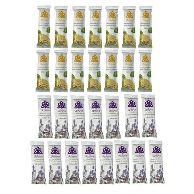 Asheva 8" x 9" Individually Wrapped Oshibori Disposable Towels - Luxurious Moist Cotton Hot/Cold Refreshment Towel - Lavender, Lemon, or Tea Tree Scents - Perfect for Spa, Travel, Dining & Events