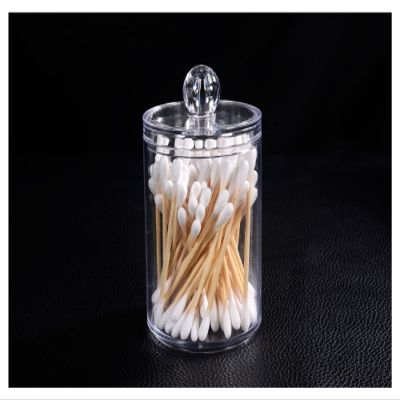 Acrylic Round Container Cosmetic Makeup Cotton Multifunctional Pad Organizer Jewelry Storage Box Holder and Candy Jars (Color : CottonSwabBox)
