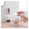 Acrylic Round Container Cosmetic Makeup Cotton Multifunctional Pad Organizer Jewelry Storage Box Holder and Candy Jars (Color : CottonSwabBox) view 4