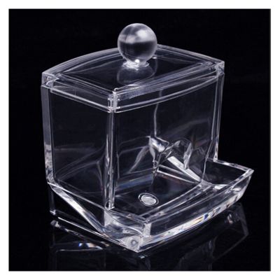 Acrylic Cotton Swabs Storage Holder Box Portable Transparent Makeup Cotton Jewelry Organizer Case (Color : 01)