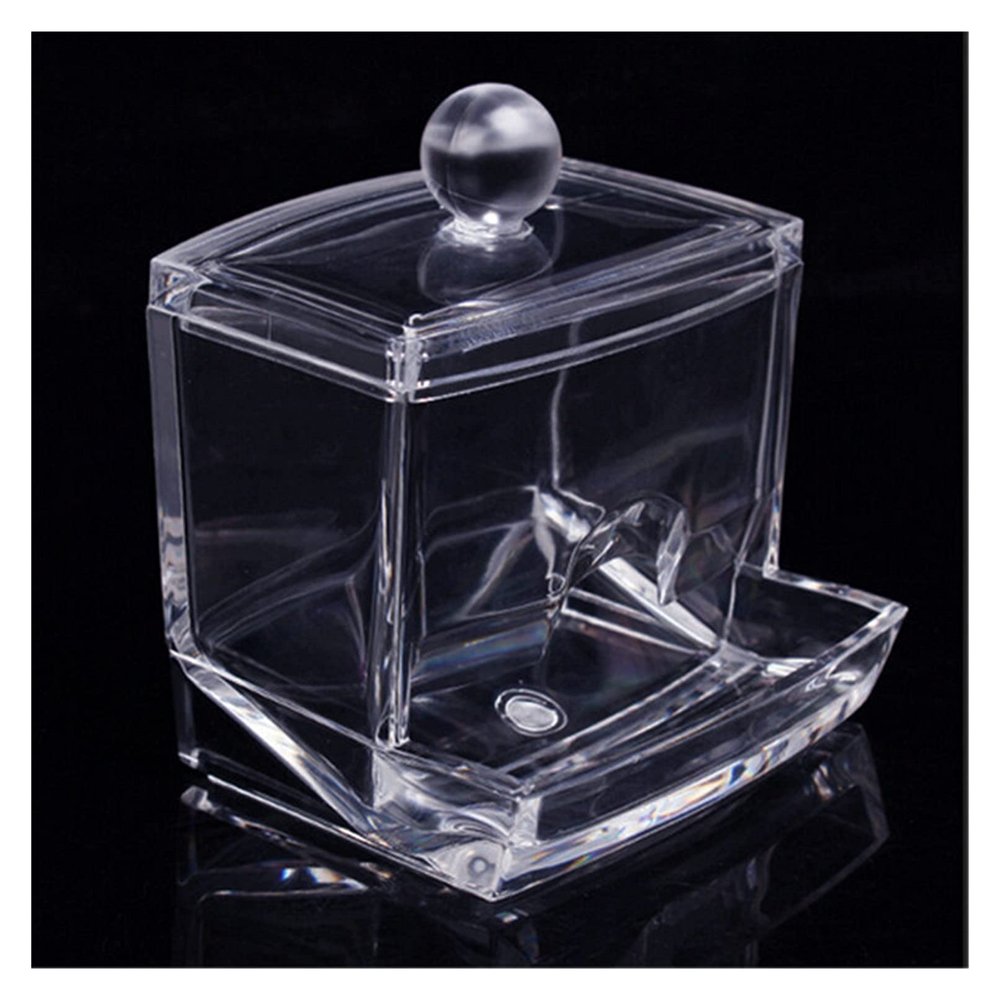 Acrylic Cotton Swabs Storage Holder Box Portable Transparent Makeup Cotton Jewelry Organizer Case (Color : 01)