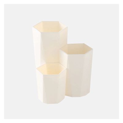 3 Lattices Organizer Make Up Tools Pen Storage Makeup Nail Polish Cosmetic Holder Box (Color : Beige)
