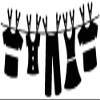 Clothesline Clothes Wall Decal Laundry Stickers Removable Wall Stickers Laundry Room Decoration Wallpaper 56Cm*21Cm view 1