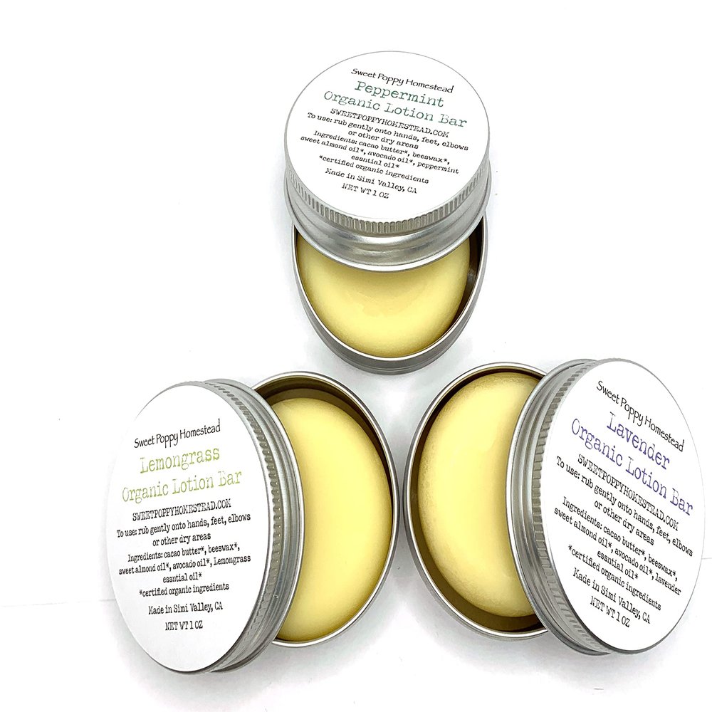 Handcrafted Organic Lotion Bar Gift Set of 3 | Natural Solid Lotion Bar Gift Set of 3
