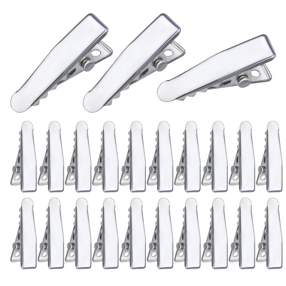 100pcs Alligator Duckbill Hair Clips Metal Single Prong Hair Clip Hairpins Teeth Bows Professional Sectioning Clips DIY Hair Accessories for Women Styling, Silver