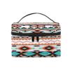 AUUXVA Travel Cosmetic Bag Ethnic Geometric Chevron Aztec Makeup Bag Large Organizer Portable Toiletry Bag Storage Train Case Zipper Brush Bag for Women and Girls view 1