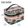 AUUXVA Travel Cosmetic Bag Ethnic Geometric Chevron Aztec Makeup Bag Large Organizer Portable Toiletry Bag Storage Train Case Zipper Brush Bag for Women and Girls view 2