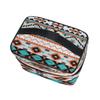AUUXVA Travel Cosmetic Bag Ethnic Geometric Chevron Aztec Makeup Bag Large Organizer Portable Toiletry Bag Storage Train Case Zipper Brush Bag for Women and Girls view 3