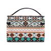 AUUXVA Travel Cosmetic Bag Ethnic Geometric Chevron Aztec Makeup Bag Large Organizer Portable Toiletry Bag Storage Train Case Zipper Brush Bag for Women and Girls view 4
