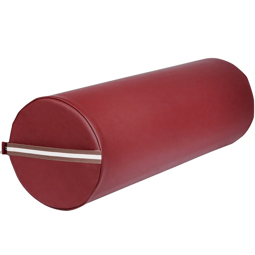 Master Massage 9 inch Extra Large Full Round Massage Bolster,Full Round Massage Bolster Pillow Cushion,100% PU Upholstery Massage Bolster (Burgundy)