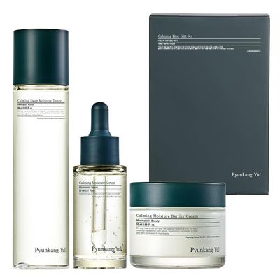 Pyunkang Yul Calming Line Gift Box Set-Korean Facial Skin Care Essential for Daily Moisturizing with Toner, Serum, Cream, Vegan & Cruelty Free
