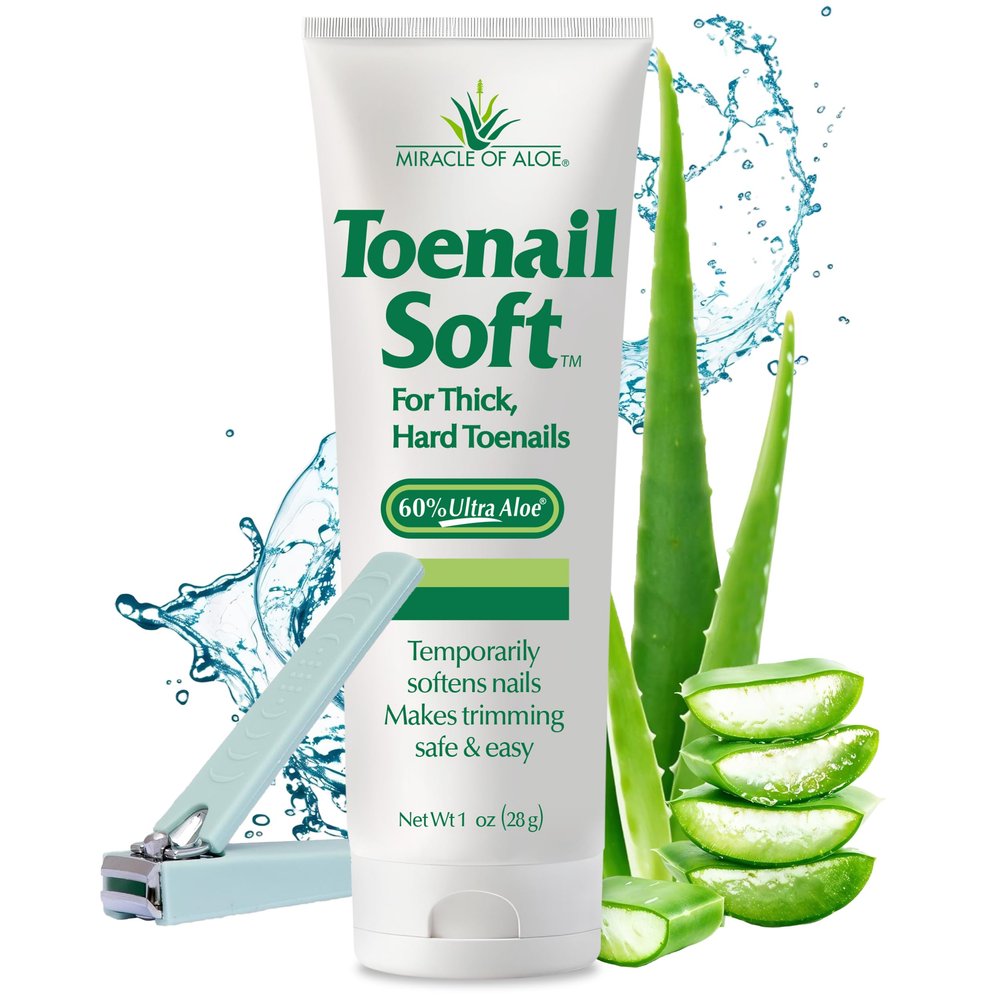 Toenail Softener for Thick Hard Toenails - Safe for Seniors & All Ages - Fast-Acting Toenail Softening Cream - Ingrown Toenail Treatment - Non Greasy Nail Cream Formulated with Natural Aloe Vera, 1 oz