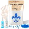 2.5 lb/1100g Wax Beads, Hard Wax Kit with 2 Wax Treatment Oils, Hard Wax Beads for Legs Underarm Face Bikini, and Brazilian Hair Remover, Women and Men Hair Removal Wax Beans Include 50 Waxing Sticks view 1