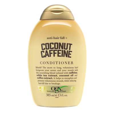 OGX Anti-Hair Fall + Coconut Caffeine Strengthening Conditioner with Caffeine, Coconut Oil & Coffee Extract, 13 Fl Oz