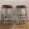 Just the Tip and Balls Deep Bathroom Accessories, Adult Humored Glass Jar for Q Tips and Cotton Balls view 3