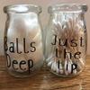 Just the Tip and Balls Deep Bathroom Accessories, Adult Humored Glass Jar for Q Tips and Cotton Balls view 4