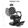 Artist hand Retro Barber Chair Heavy Duty Barber Chairs Vintage Salon Chair Hydraulic Recline Chair Rounded Cushioning Beauty Spa Styling Equipment(Black) view 2