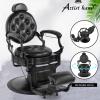 Artist hand Retro Barber Chair Heavy Duty Barber Chairs Vintage Salon Chair Hydraulic Recline Chair Rounded Cushioning Beauty Spa Styling Equipment(Black) view 3