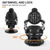 Artist hand Retro Barber Chair Heavy Duty Barber Chairs Vintage Salon Chair Hydraulic Recline Chair Rounded Cushioning Beauty Spa Styling Equipment(Black) view 4