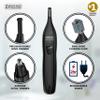 Wahl Manscaper Rechargeable Multipurpose Precision Detail Trimmer with Rotary Attachment Head for Hygienic Grooming of Hair Anywhere, for Eyebrows, Sideburns, Necklines, Ear, and Nose Hairs view 2