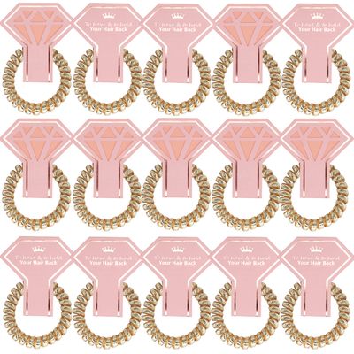 15 PACK Bridesmaid Spiral Hair Ties Coil Phone Cord Bachelorette Party Favors,Bridesmaid Proposal Gifts for Wedding-Champagne