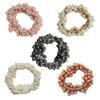 Magik 5~10Pcs Hair Tie Elastic Band Scrunchies Crystal Pompom Pearl Ponytail Holder (5 Pack, Pearls) view 1