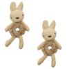 Magik Bear Bunny Furry Plush Hair Tie Scrunchies Rope Ponytail Holster Elastic Band (2 Pack, Rabbit, Khaki) view 1