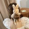 Magik Bear Bunny Furry Plush Hair Tie Scrunchies Rope Ponytail Holster Elastic Band (2 Pack, Rabbit, Khaki) view 3
