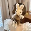 Magik Bear Bunny Furry Plush Hair Tie Scrunchies Rope Ponytail Holster Elastic Band (2 Pack, Rabbit, Khaki) view 4