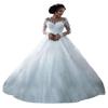 Wedding Gowns for Bride 2025 Sexy and Modern V-Neck with Train Ball Gown Lace with Sleeves Long Ivory 8 view 1