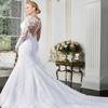 Wedding Dresses for Bride 2025 Sexy and Modern V-Neck with Train Mermaid Lace Open Back Long White 8 view 2
