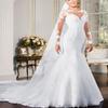 Wedding Dresses for Bride 2025 Sexy and Modern V-Neck with Train Mermaid Lace Open Back Long White 8 view 3