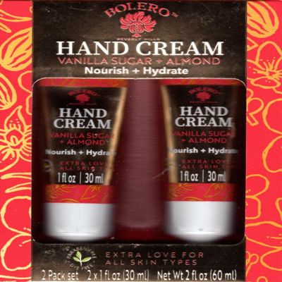 Bolero Beverly Hills Vanilla Sugar + Almond Nourish + Hydrate Hand Cream 2 Pack Set Moisturize 2 x 1fl oz. (30ml)