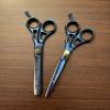 Blue and Black Hair Cutting Japanese Stainless Steel Detachable Finger Inserts Great for Men, Women view 4