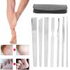 13 Pcs Pedicure Knife Set, Stainless Steel Ingrown Toe Nail Knife, Dead Skin Calluses Removal Pedicure Tool Set, Nail Scraper Nail File Oblique view 3