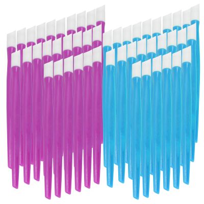 50 Pieces Rubber Nail Cuticle Pusher Handle Bulk Rubber Tip Nail Cleaner Colored Nail Art Tool for Men and Women Christmas Valentines Day Giving (25 Blue, 25)