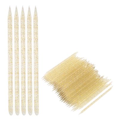 100pcs Nail Care Cuticle Pusher - Disposable Nail Cuticle Pusher Dead Skin Removal Manicure Pedicure Cuticle Cleaning Sticks Crystal Cuticle Putter Nail Stick for Fingernail(01)