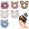 Beaupretty Corbatas Para Nios 6Pcs Girl Scrunchy Hair Tie Ponytail Holder Cat Ear Scrunchies Elastic Hair Band Kids Hair Ties Assorted Color view 1