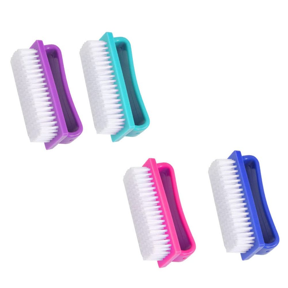EXCEART 4pcs Nail Cleaning Brushes Multi-functional Fingernail Scrub Brushes for Home and Salon Use Comfortable Grip for Manicure and Pedicure